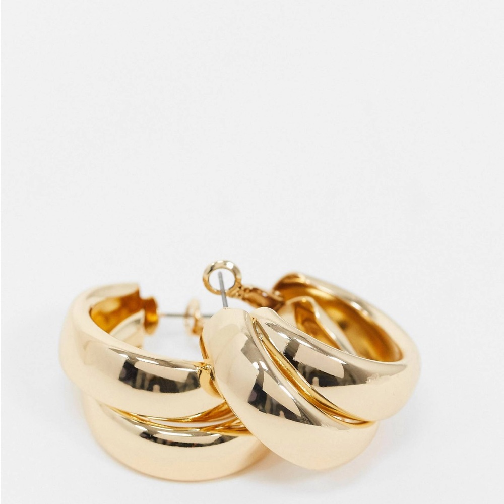 ASOS Design Gold Hoop Earrings (New with Tags)